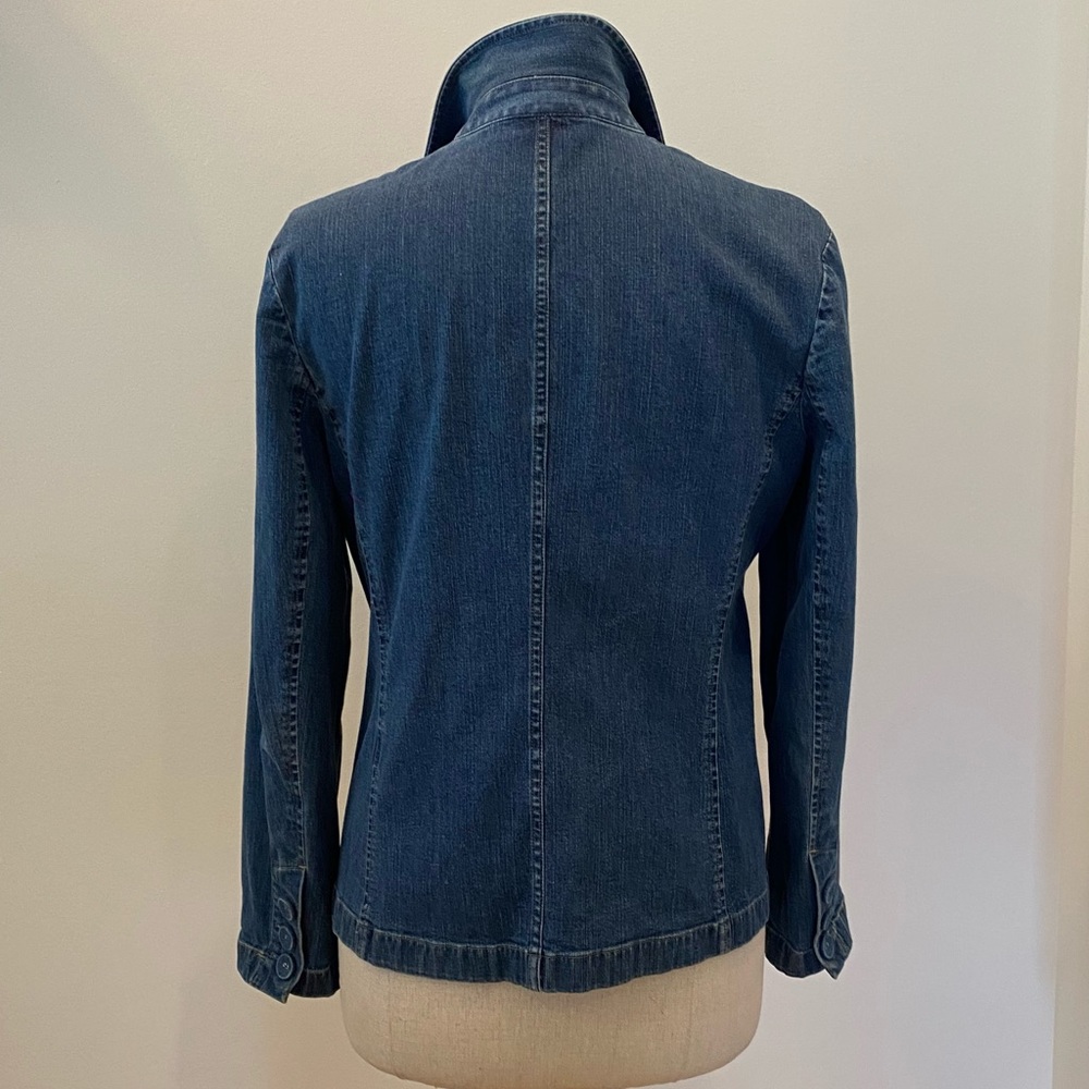 Talbots Womens Denim Blazer / Stretch Denim / Medium Stonewash/ Size 8 - Picture 6 of 10
